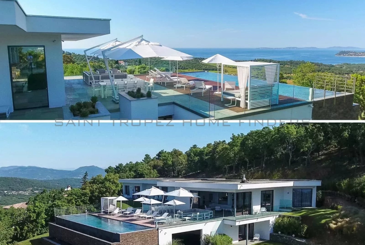 STHF5324 Villa contemporaine avec vue mer panoramique - ST TROPEZ HOME FINDERS